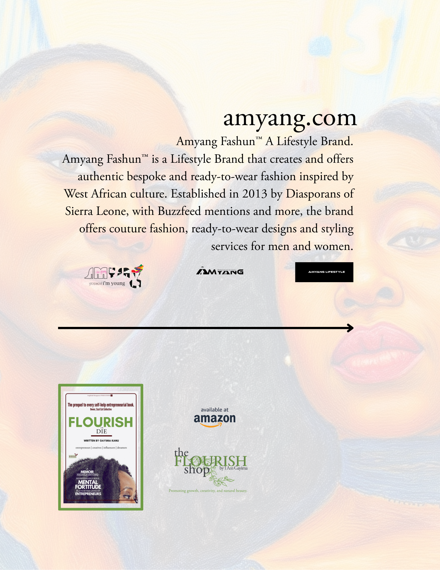 A promotional image presenting Amyang Fashun™ and its mission, connecting to The Vibrations of Amyang Fashun™ A Lifestyle Brand: VOLUME I as a MINDSET WORKBOOK SERIES with intentional self-care.