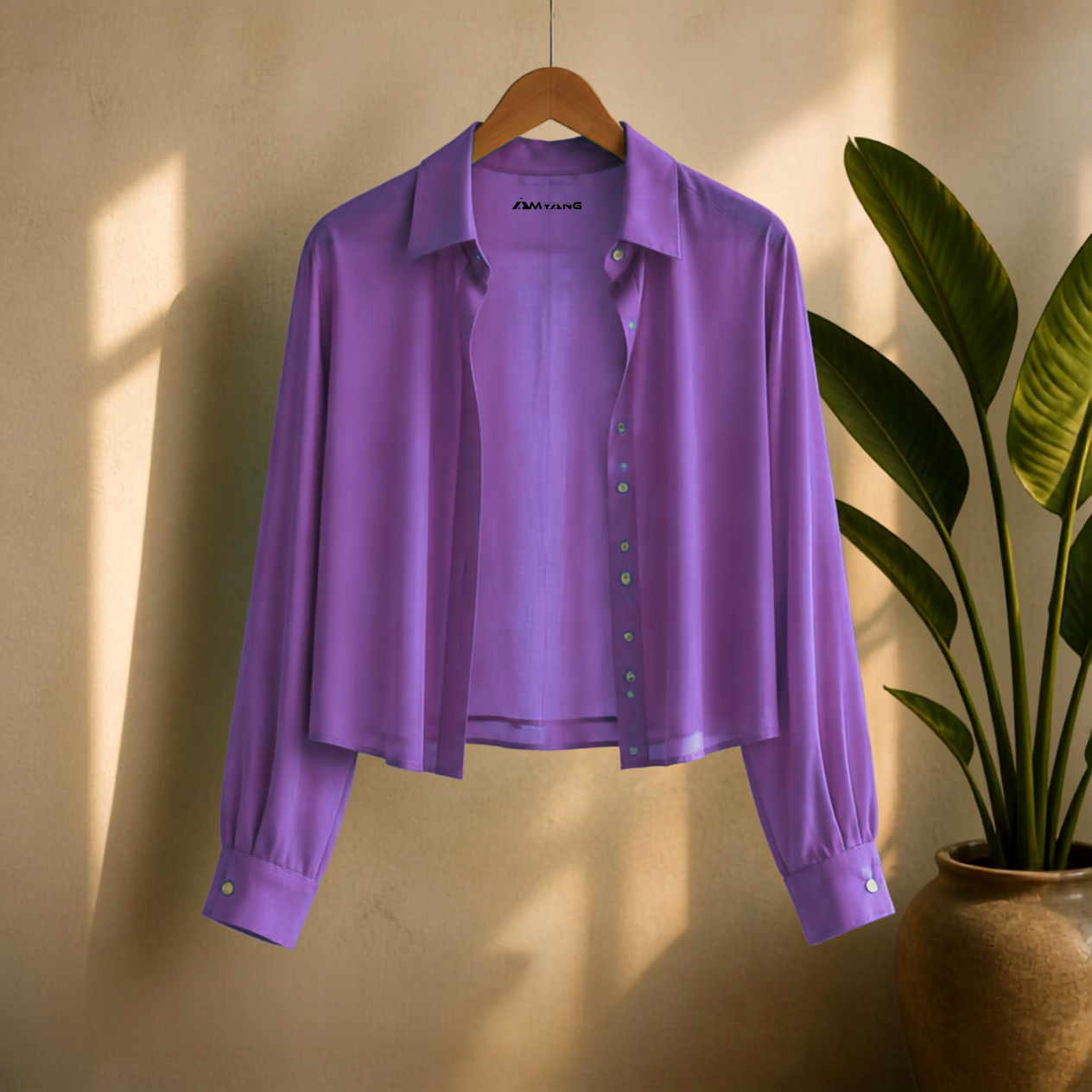 Elegant Translucent Blouse for African Wear with Pleated Sleeves
